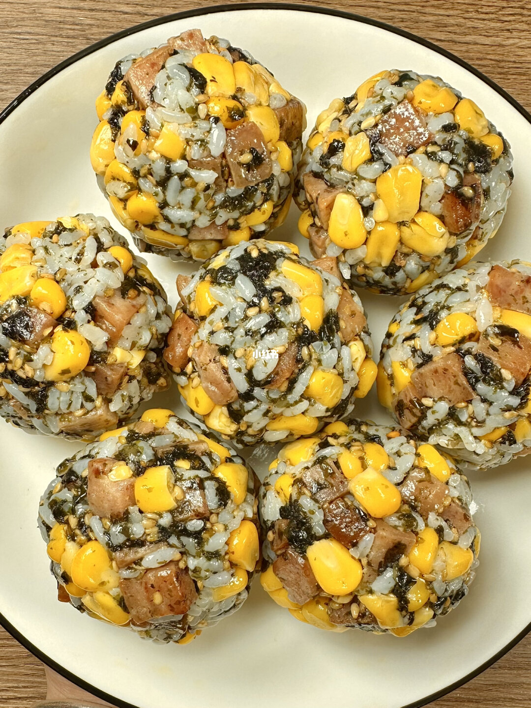 玉米午餐肉饭团